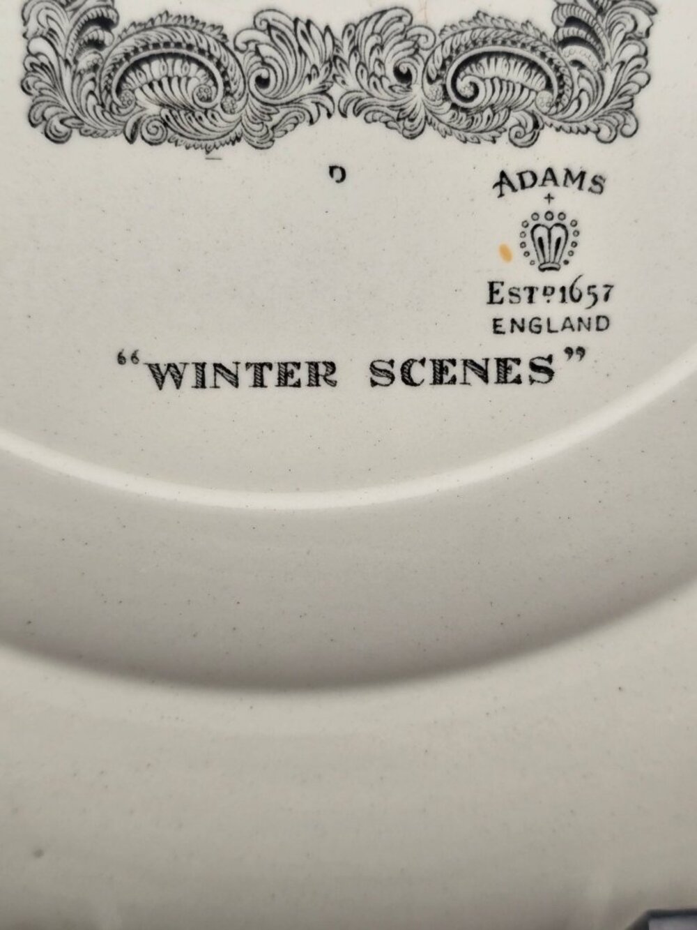 Adams China Winter Pastime 10.5" Dinner Plate Winter Scenes B. Altman England - Picture 12 of 12